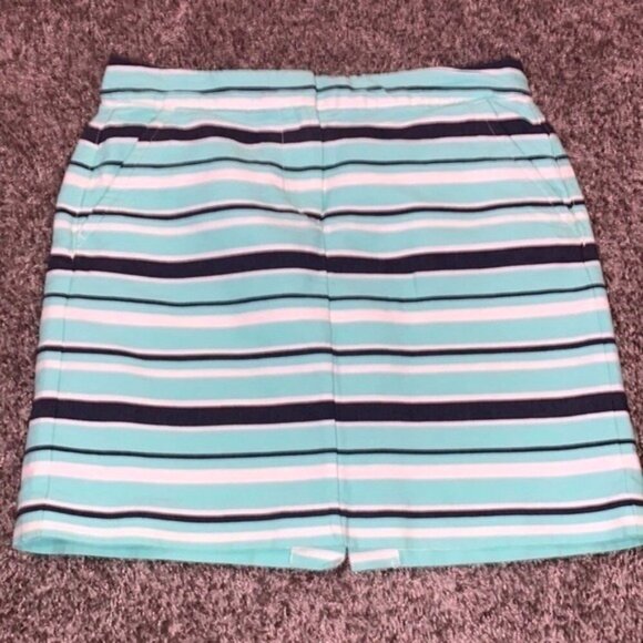 Dresses & Skirts - Skirt Blue White Career Casual Summer Cute Tommy Hilfiger sz 0 teal slit pockets